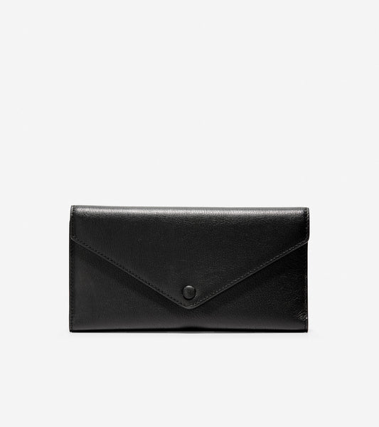 ColeHaan-GRANDSERIES Flap Trifold Envelope Wallet-u04220-Black