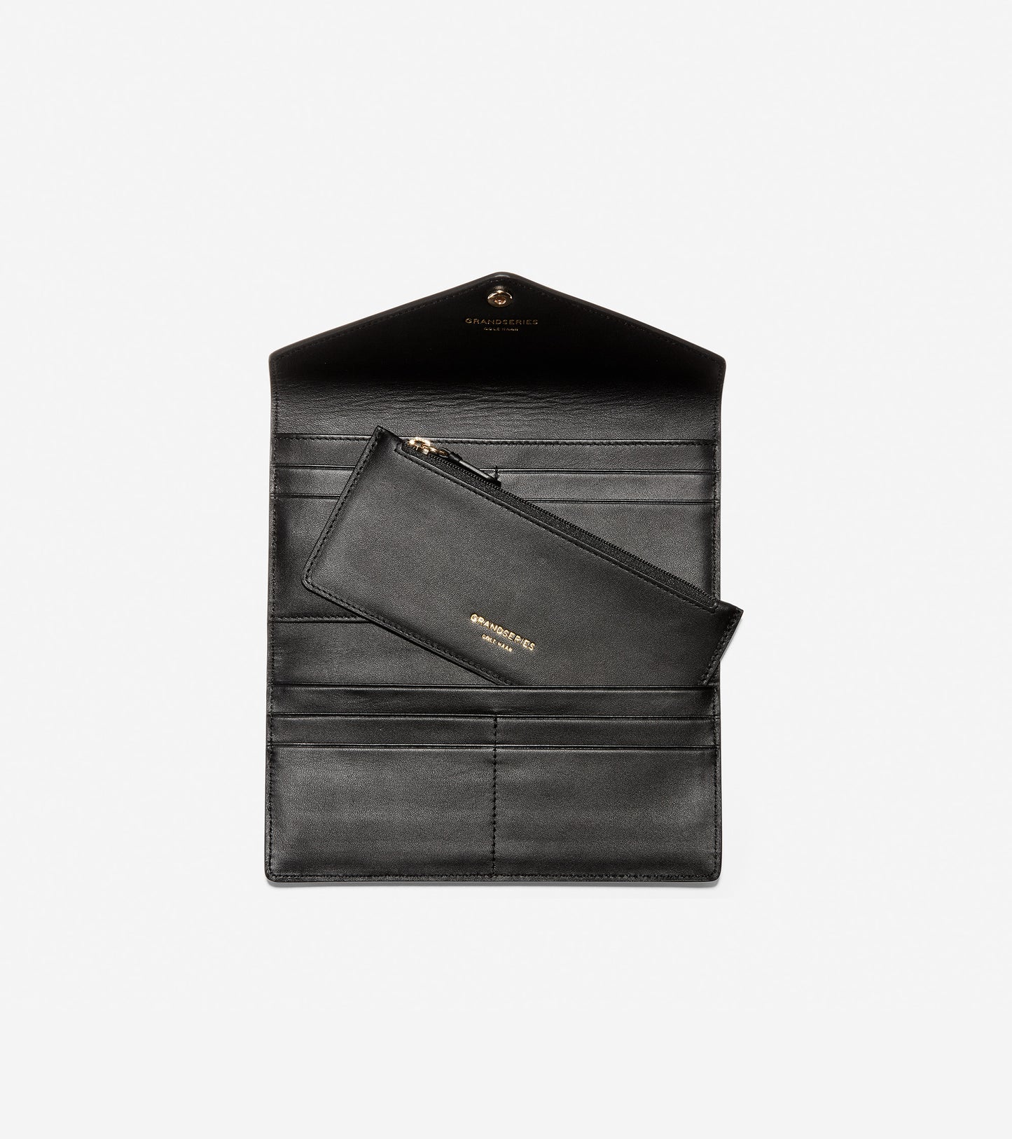 ColeHaan-GRANDSERIES Flap Trifold Envelope Wallet-u04220-Black