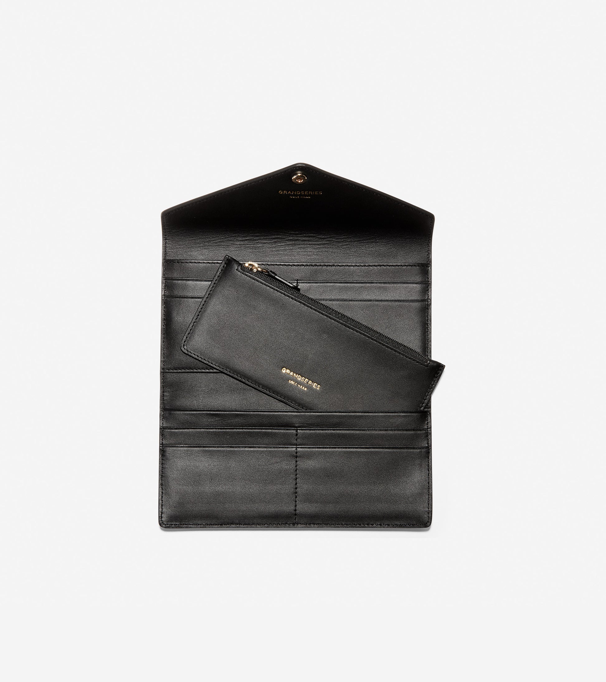 ColeHaan-GRANDSERIES Flap Trifold Envelope Wallet-u04220-Black