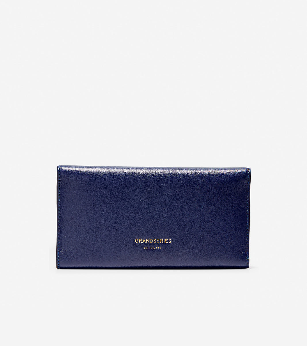 ColeHaan-GRANDSERIES Flap Trifold Envelope Wallet-u04222-Marine Blue