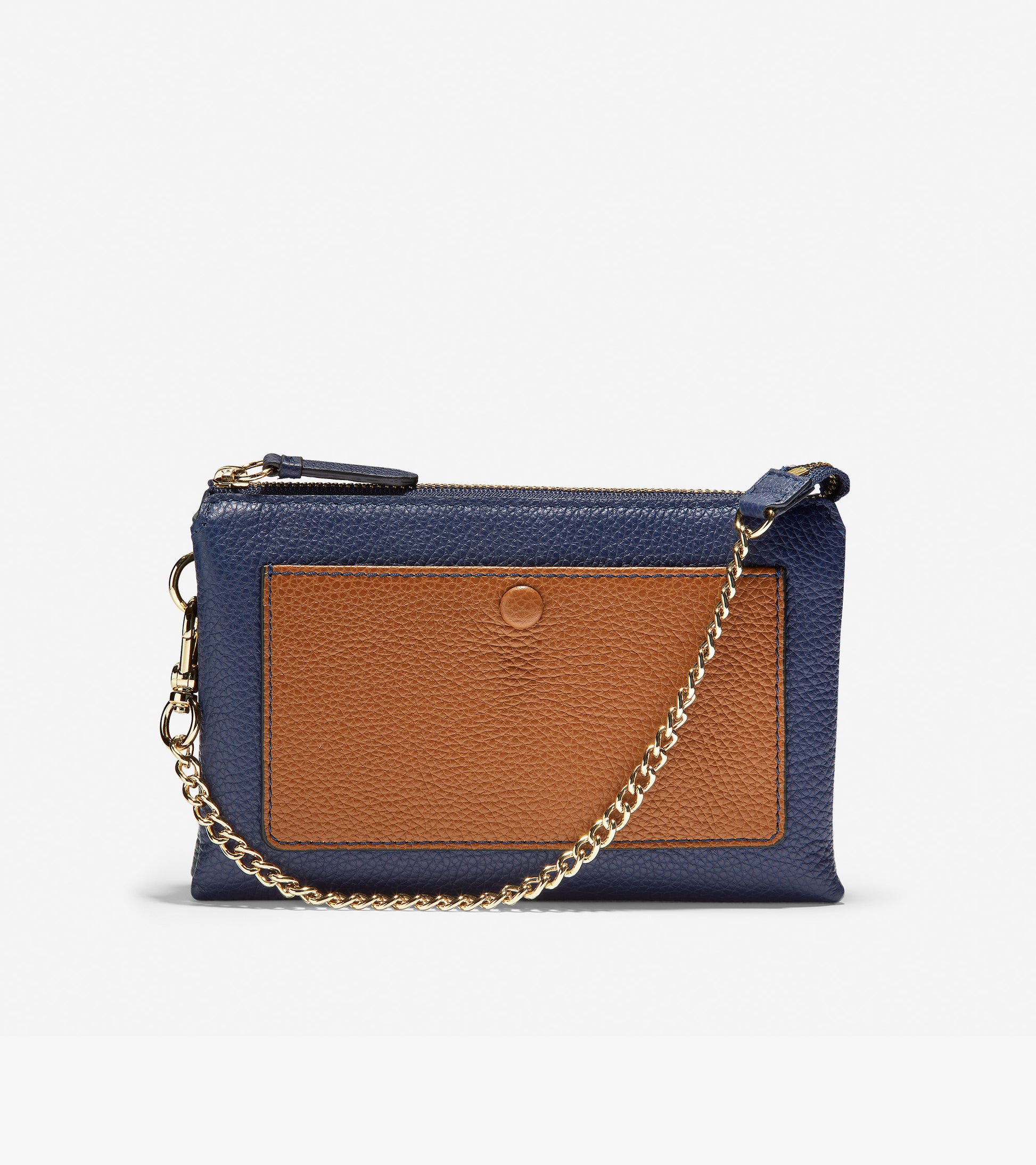 ColeHaan-GRANDSERIES Double Gusset Pouch-u04233-Marine Blue-British Tan