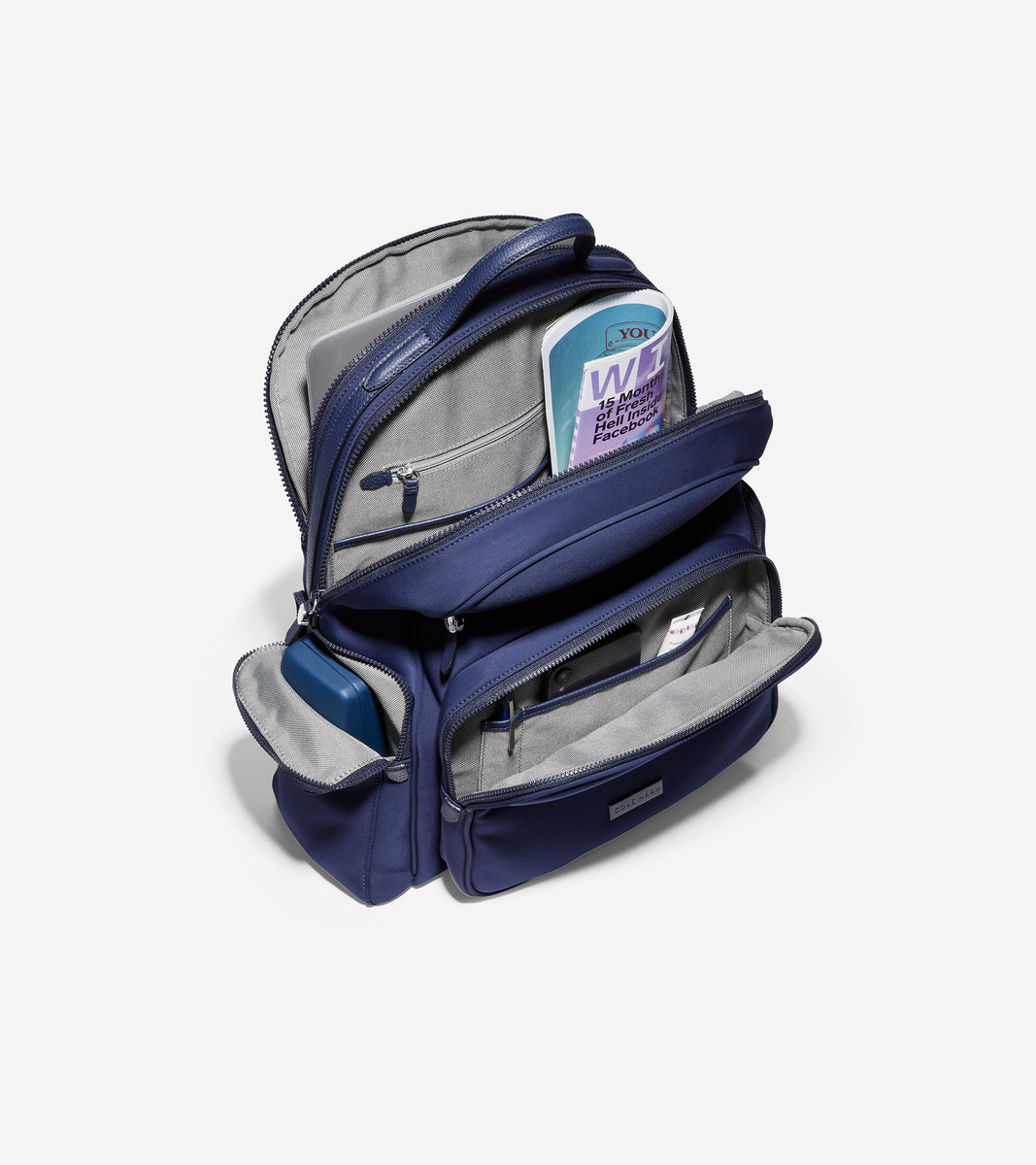ColeHaan-Grand Ambition Travel Backpack-u04328-Marine Blue Neoprene