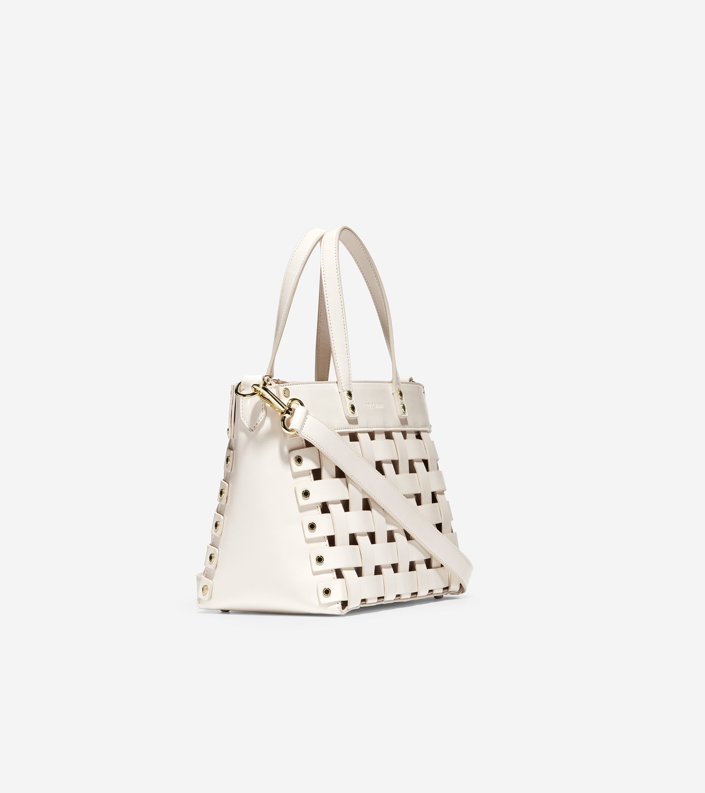 ColeHaan-Leather Basket Tote Bag-u04367-Ivory Leather