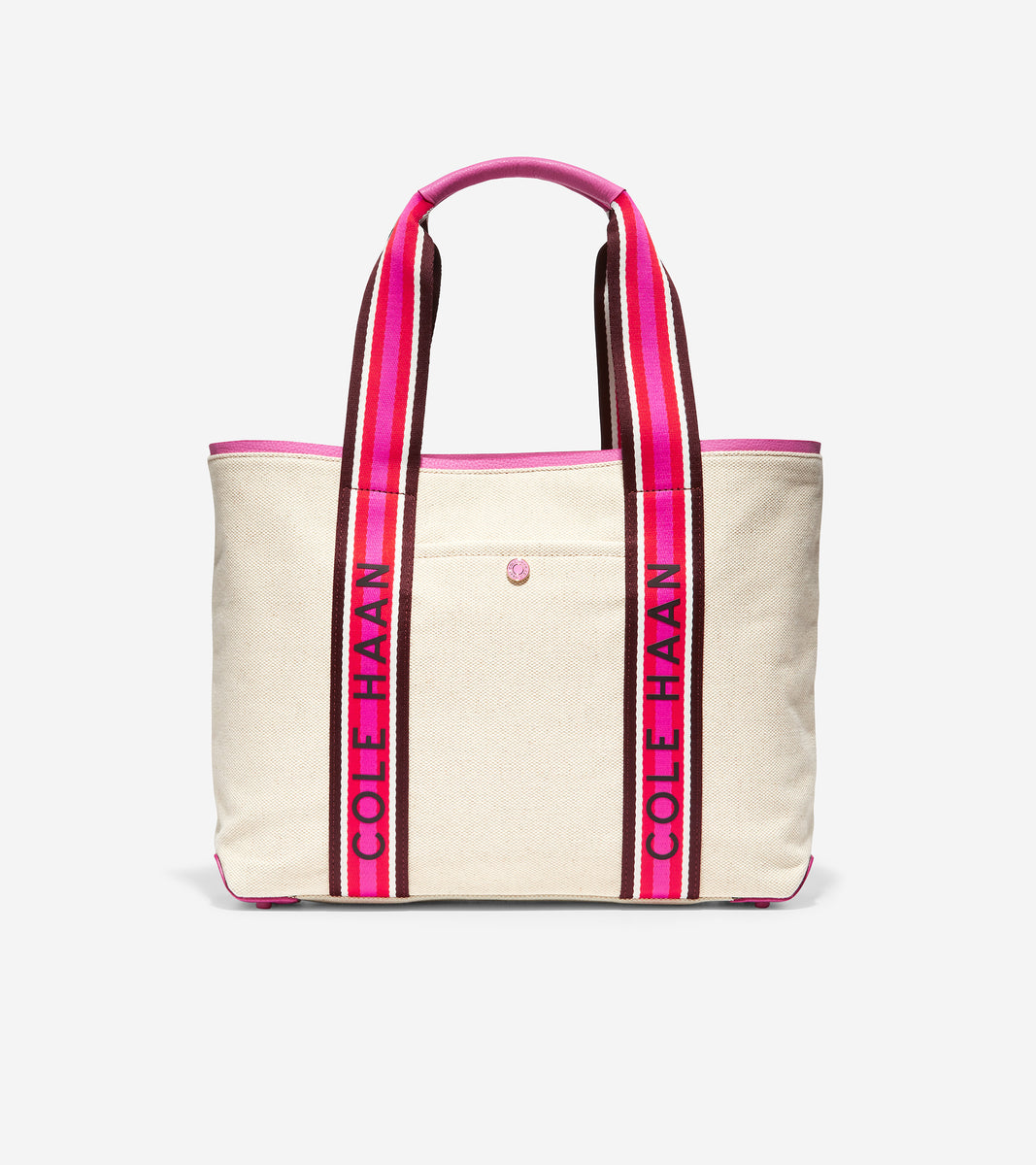 ColeHaan-Summer Canvas Tote Bag-u04368-Natural Canvas-Super Pink