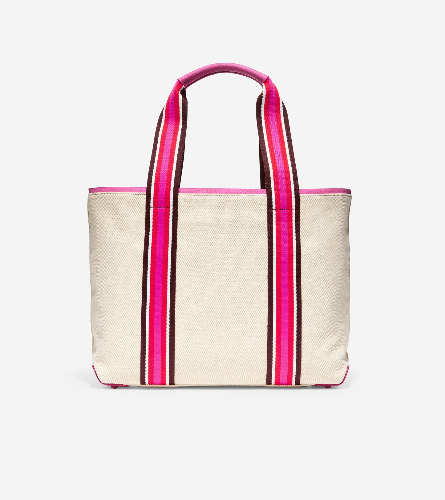 ColeHaan-Summer Canvas Tote Bag-u04368-Natural Canvas-Super Pink