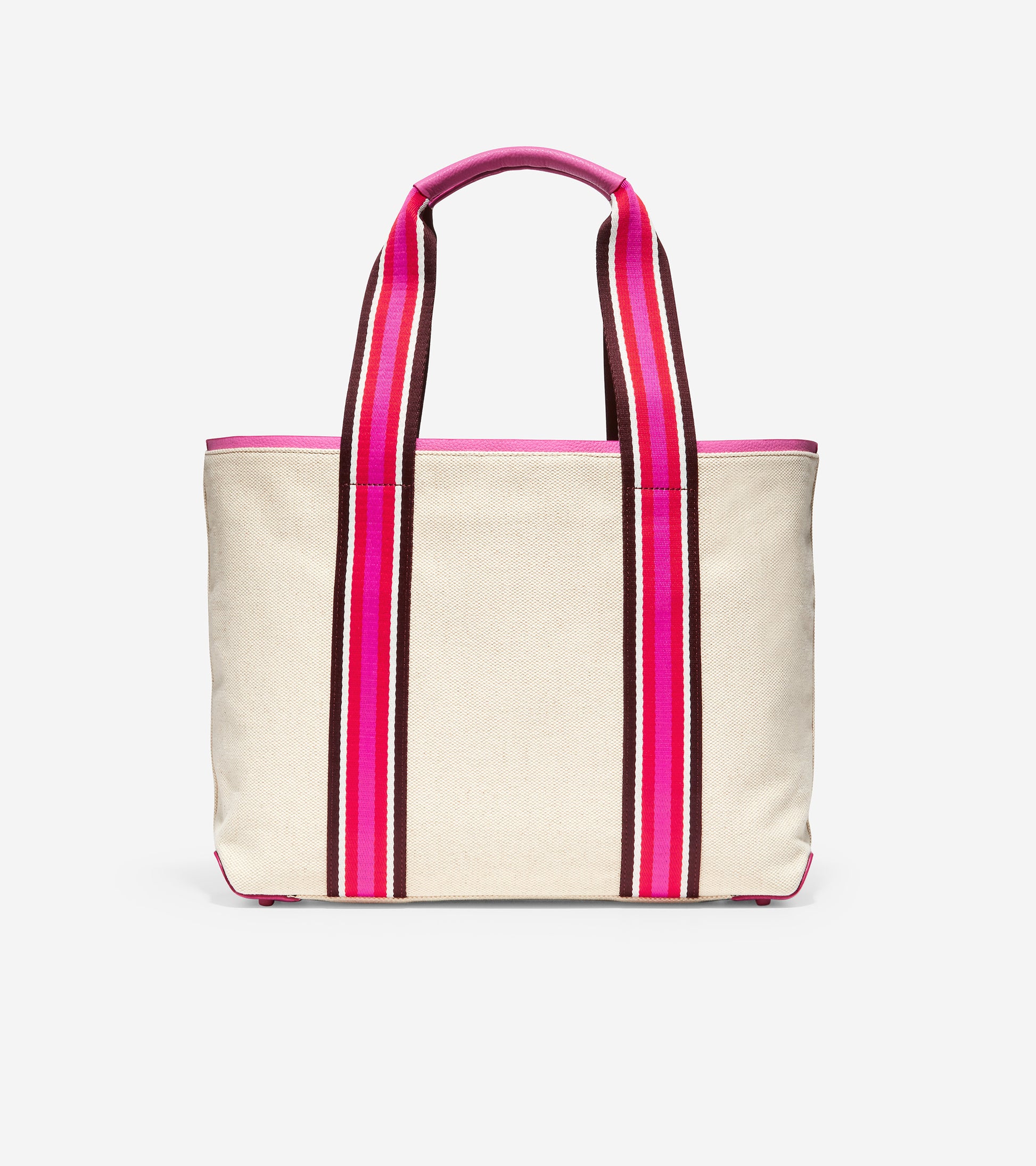 ColeHaan-Summer Canvas Tote Bag-u04368-Natural Canvas-Super Pink