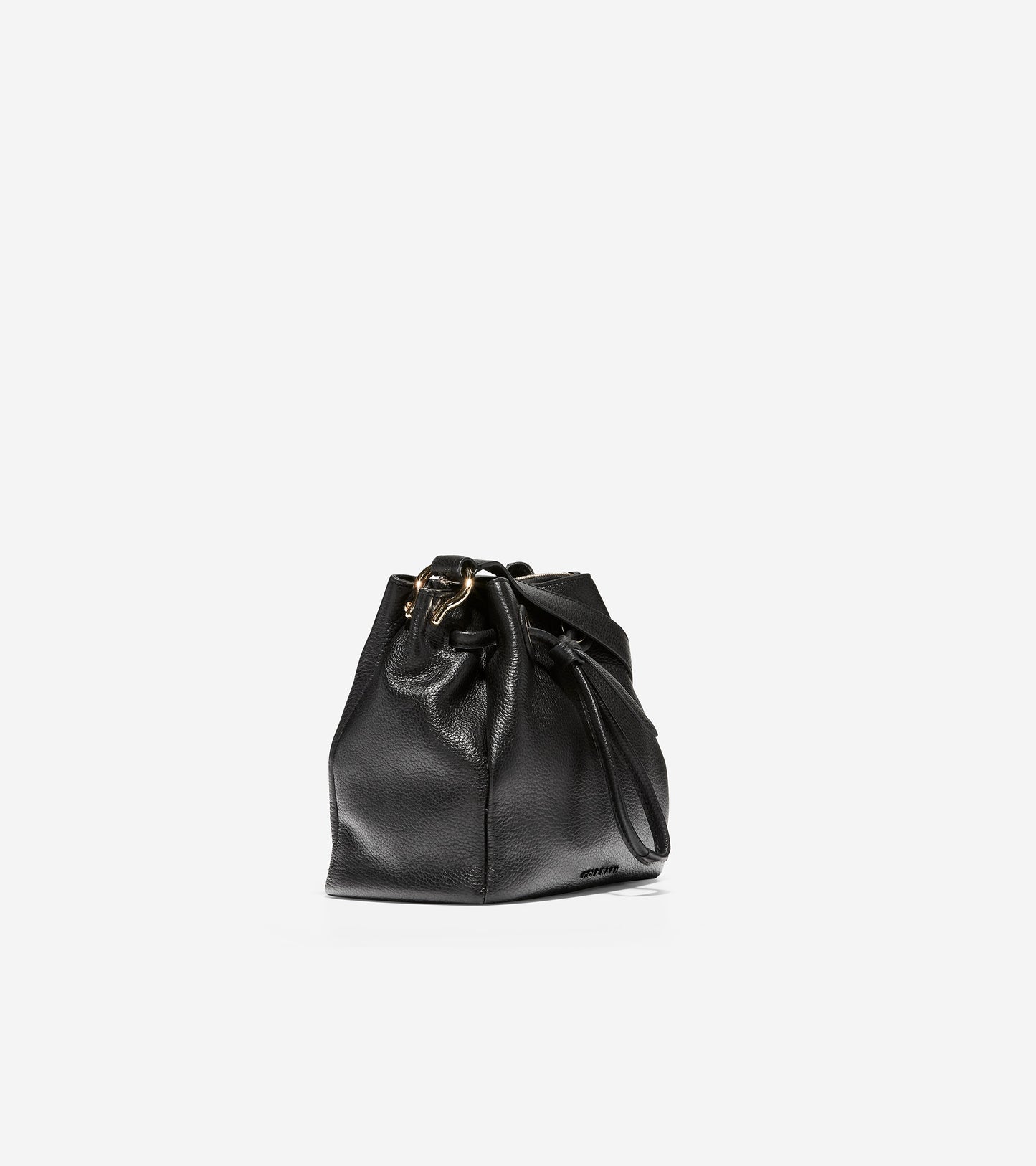 ColeHaan-Grand Ambition Mini Drawstring Bag-u04370-Black Leather