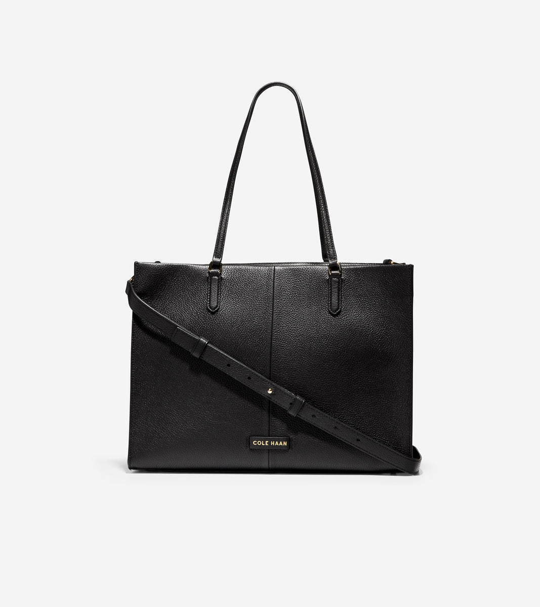 ColeHaan-Grand Ambition Three-In-One Tote Bag-u04427-Black Leather