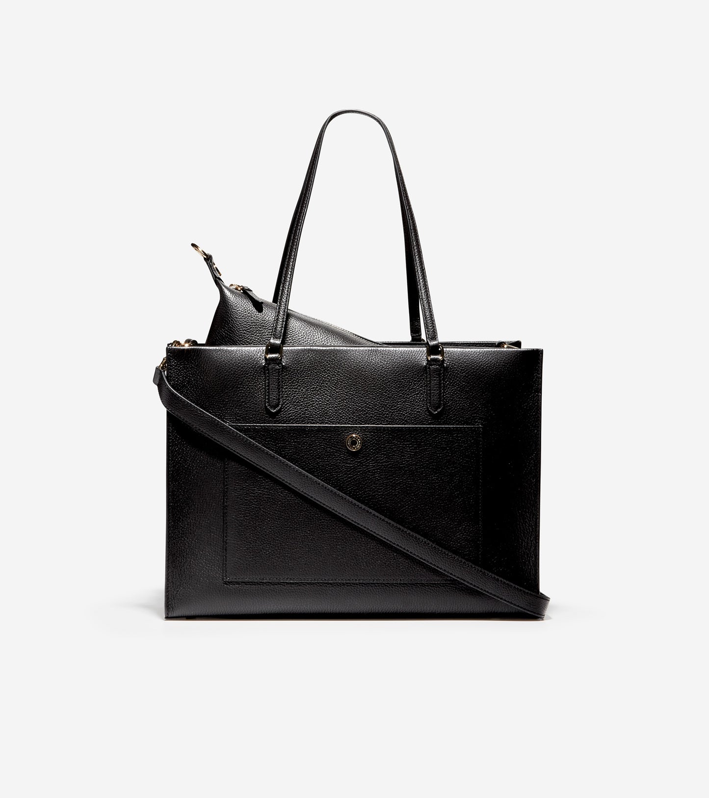 ColeHaan-Grand Ambition Three-In-One Tote Bag-u04427-Black Leather