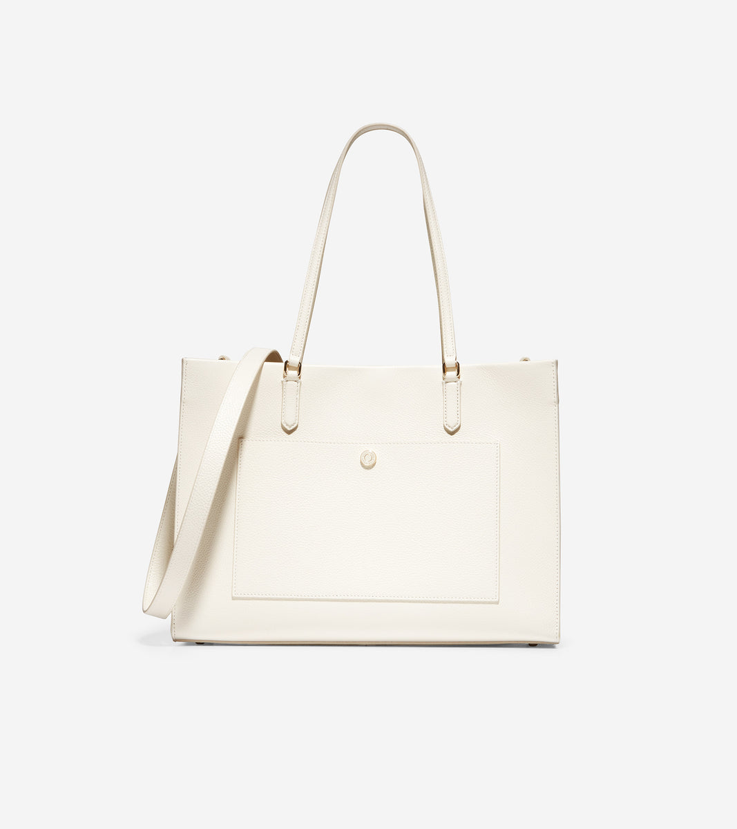 ColeHaan-Grand Ambition Three-In-One Tote Bag-u04428-Ivory Leather-Ivory Roccia