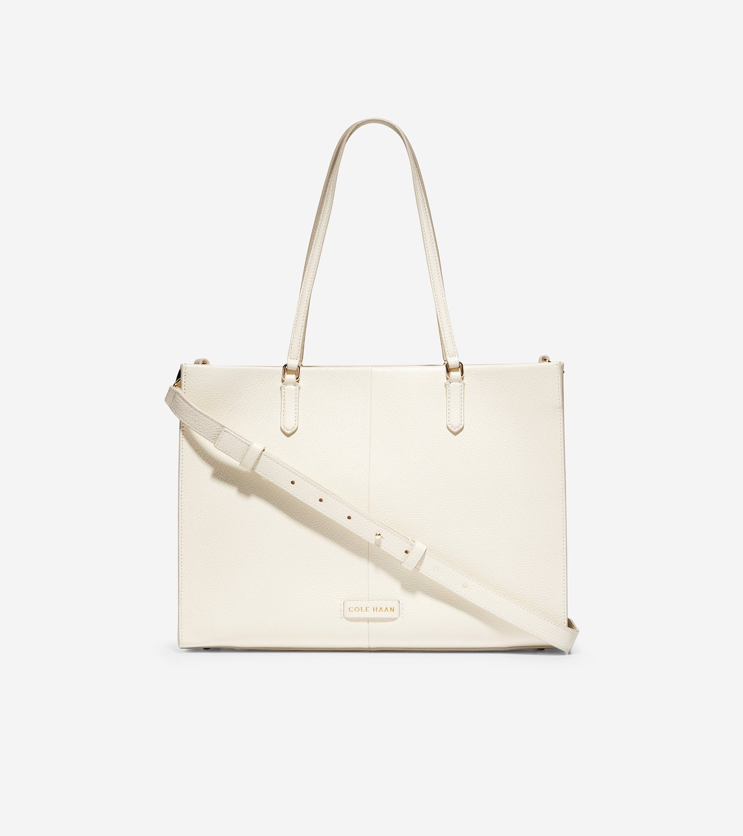 ColeHaan-Grand Ambition Three-In-One Tote Bag-u04428-Ivory Leather-Ivory Roccia