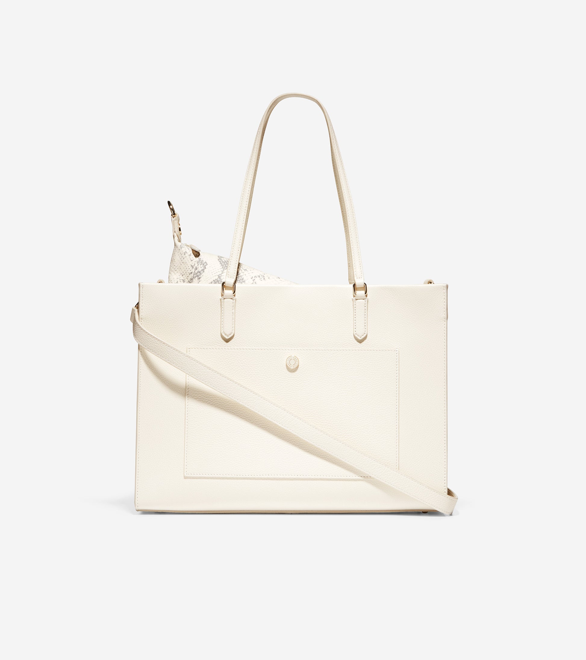 ColeHaan-Grand Ambition Three-In-One Tote Bag-u04428-Ivory Leather-Ivory Roccia