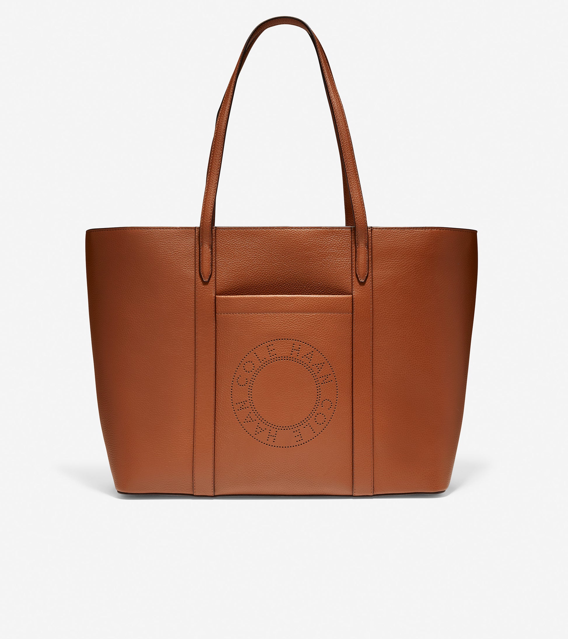 ColeHaan-Leather Zip Top Tote-u04433-British Tan