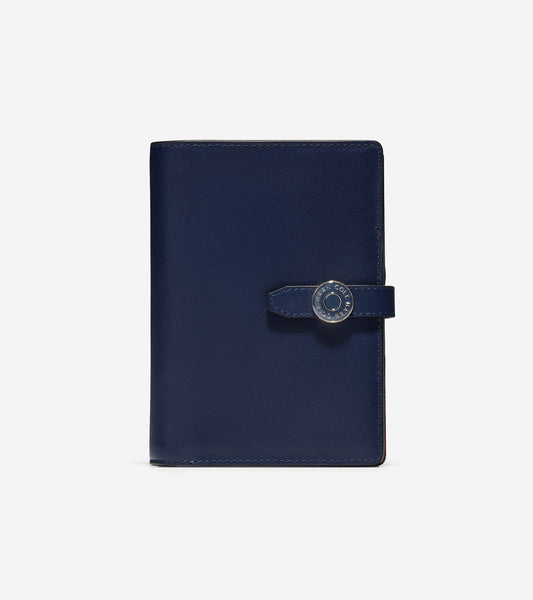 ColeHaan-GRANDSERIES Passport Wallet-u04469-Marine Blue Leather