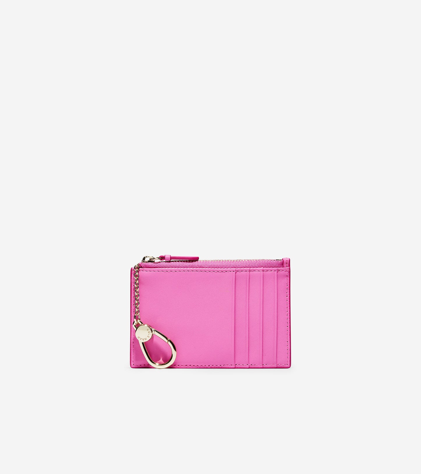 ColeHaan-GRANDSERIES Card Case with Zip-u04481-Super Pink Leather