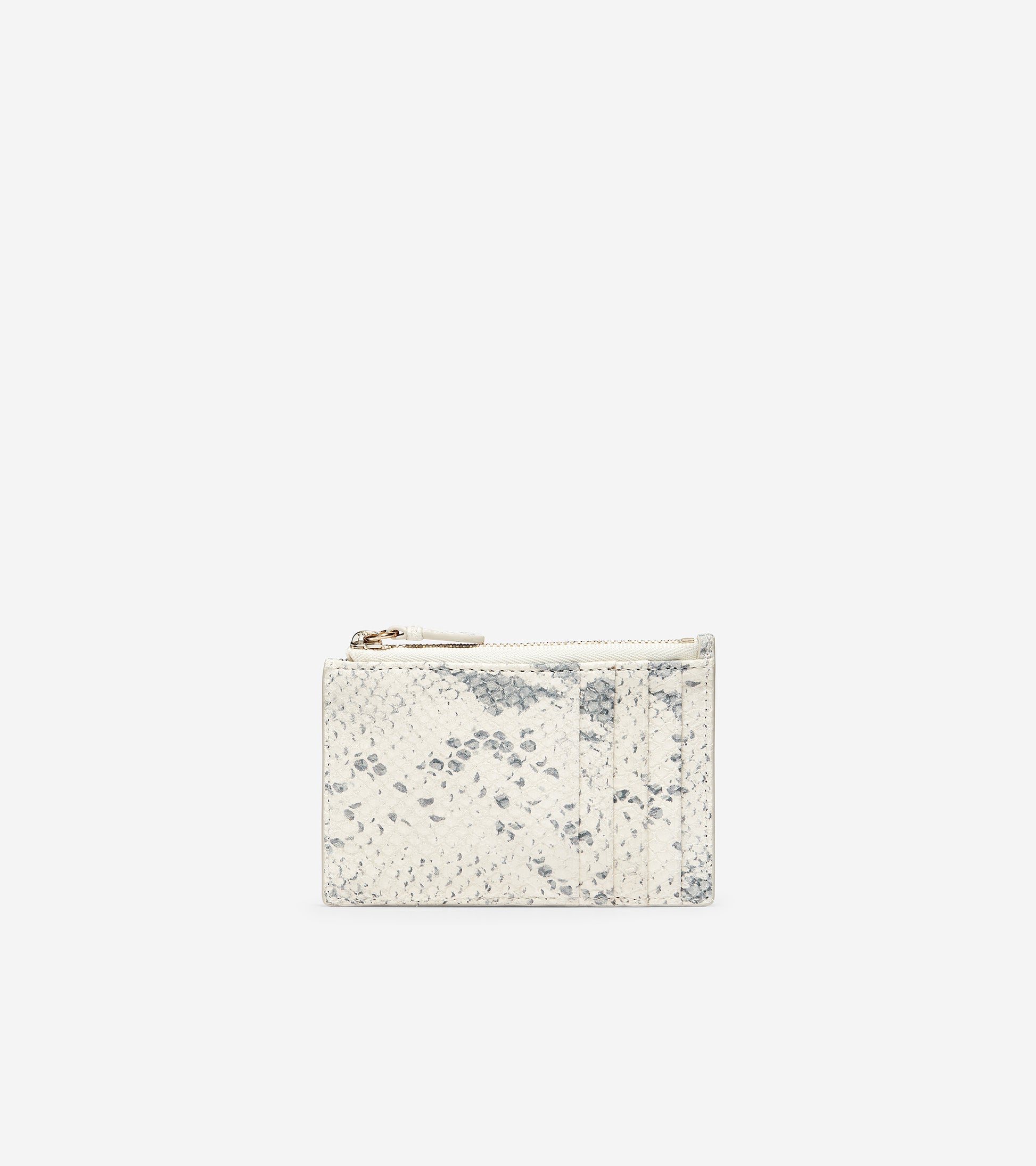 ColeHaan-GRANDSERIES Card Case with Zip-u04484-Ivory Roccia Leather