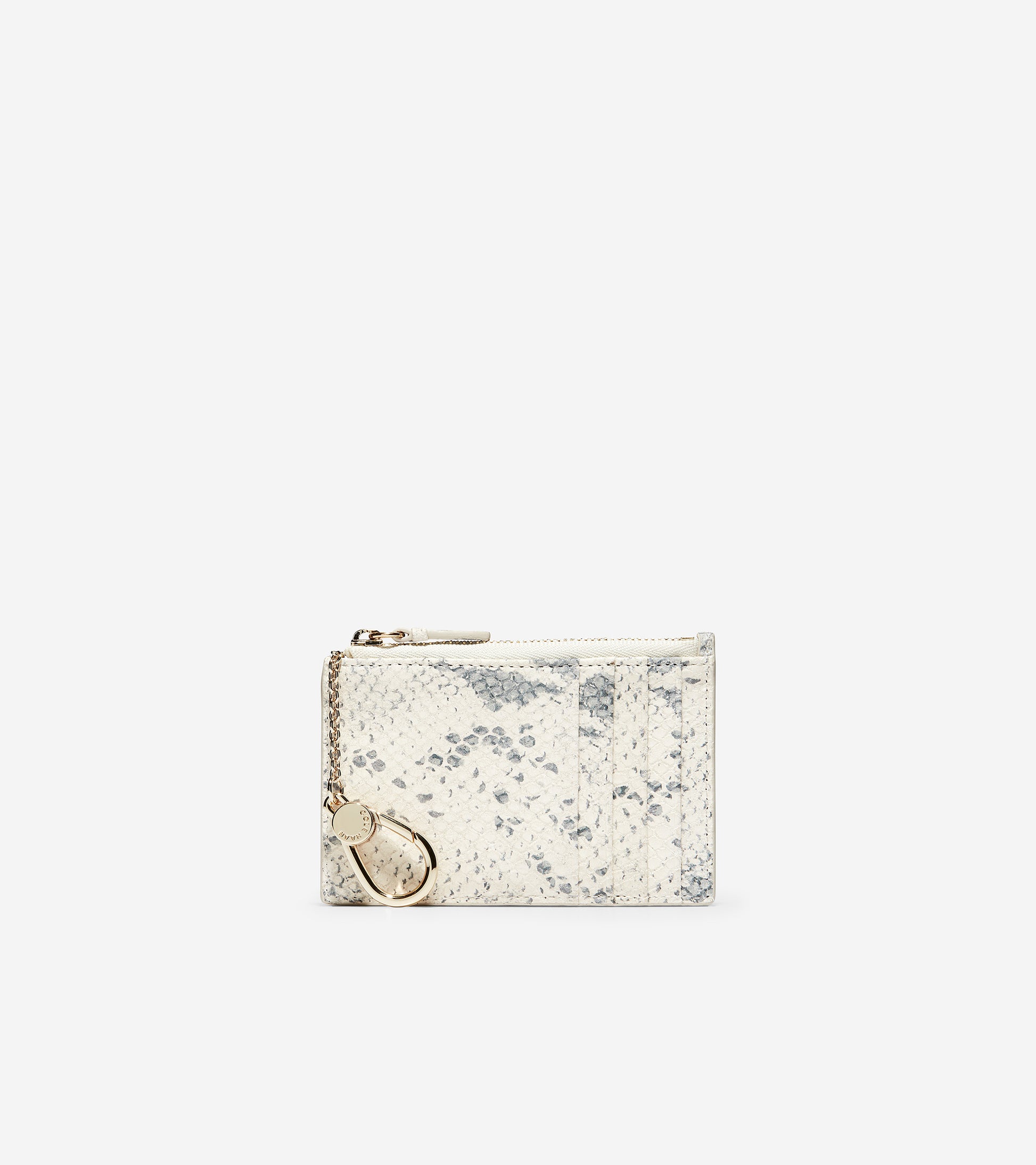 ColeHaan-GRANDSERIES Card Case with Zip-u04484-Ivory Roccia Leather