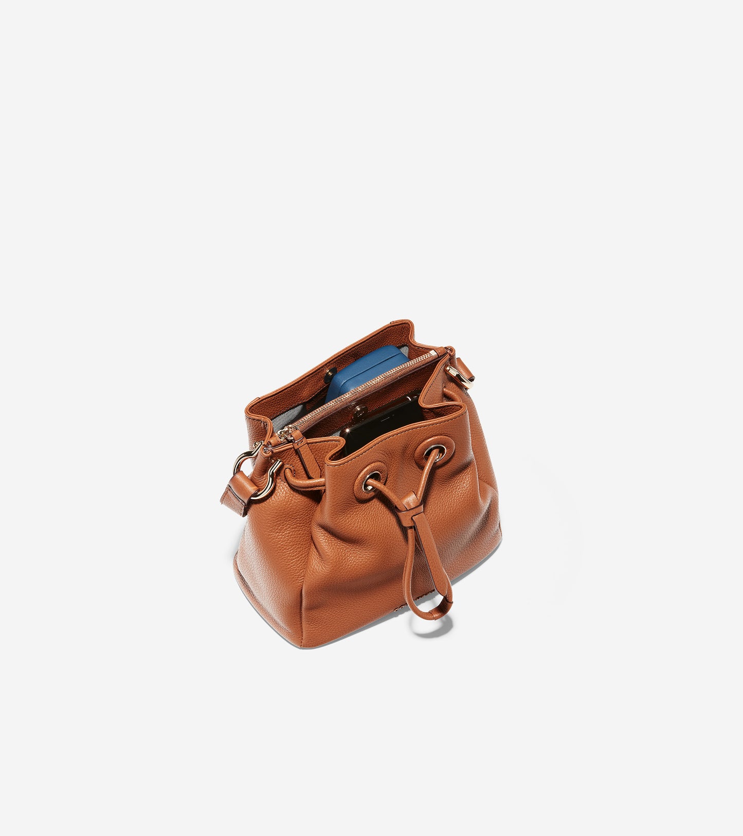 ColeHaan-Grand Ambition Mini Drawstring Bag-u04641-British Tan Leather