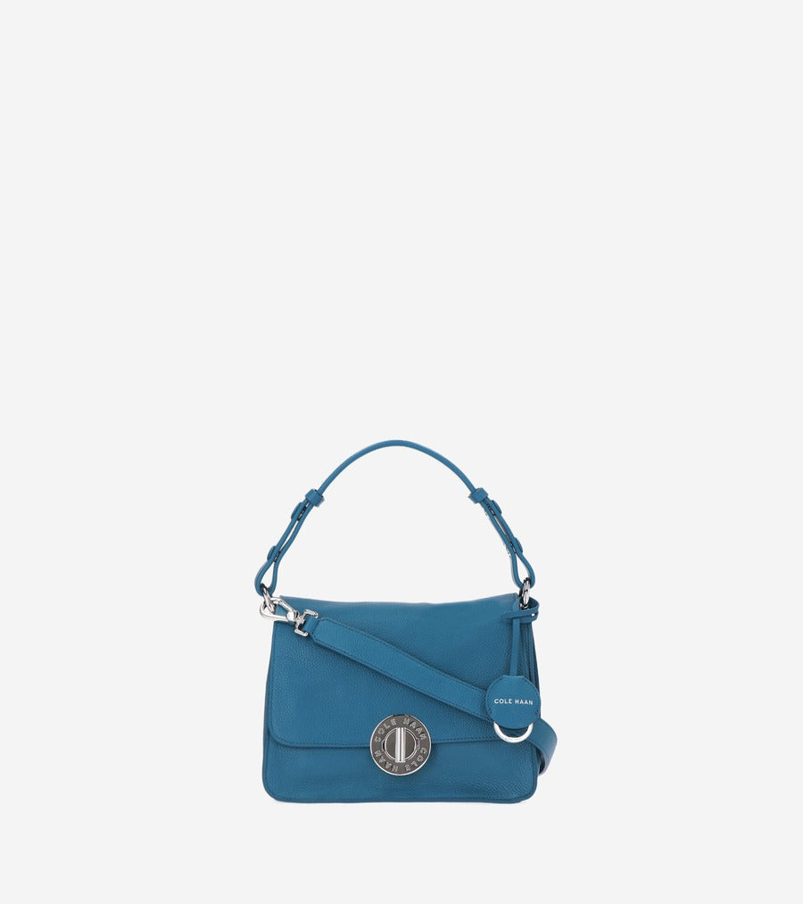ColeHaan-Small Turnlock Top Handle Bag-u04708-Ink Blue