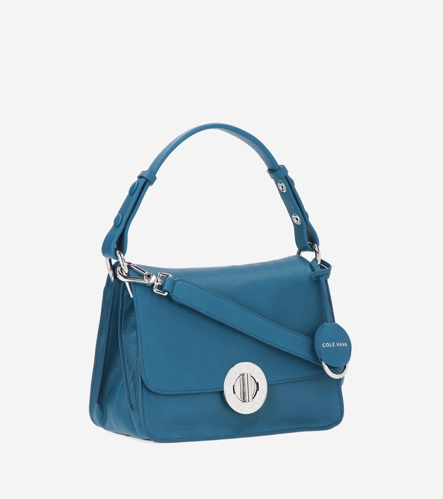 ColeHaan-Small Turnlock Top Handle Bag-u04708-Ink Blue