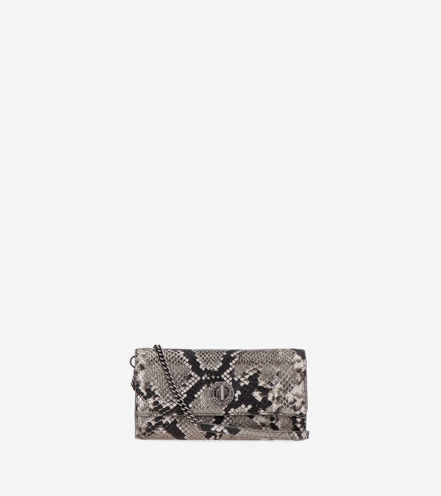 ColeHaan-Turnlock Wallet on a Chain-u04857-Sparkle Snake Print