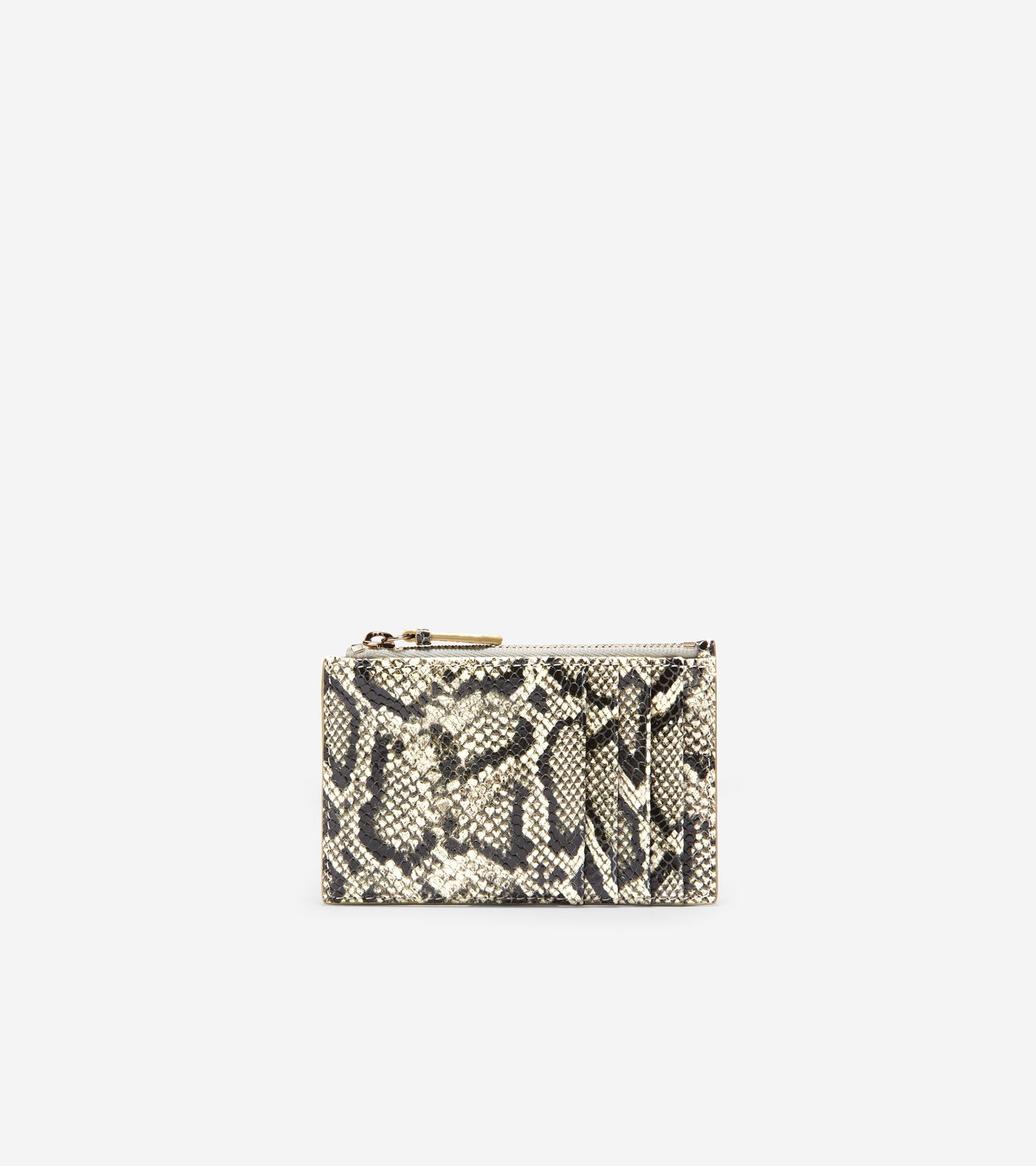 ColeHaan-Card Case with Zip-u04999-Black-White Python Print