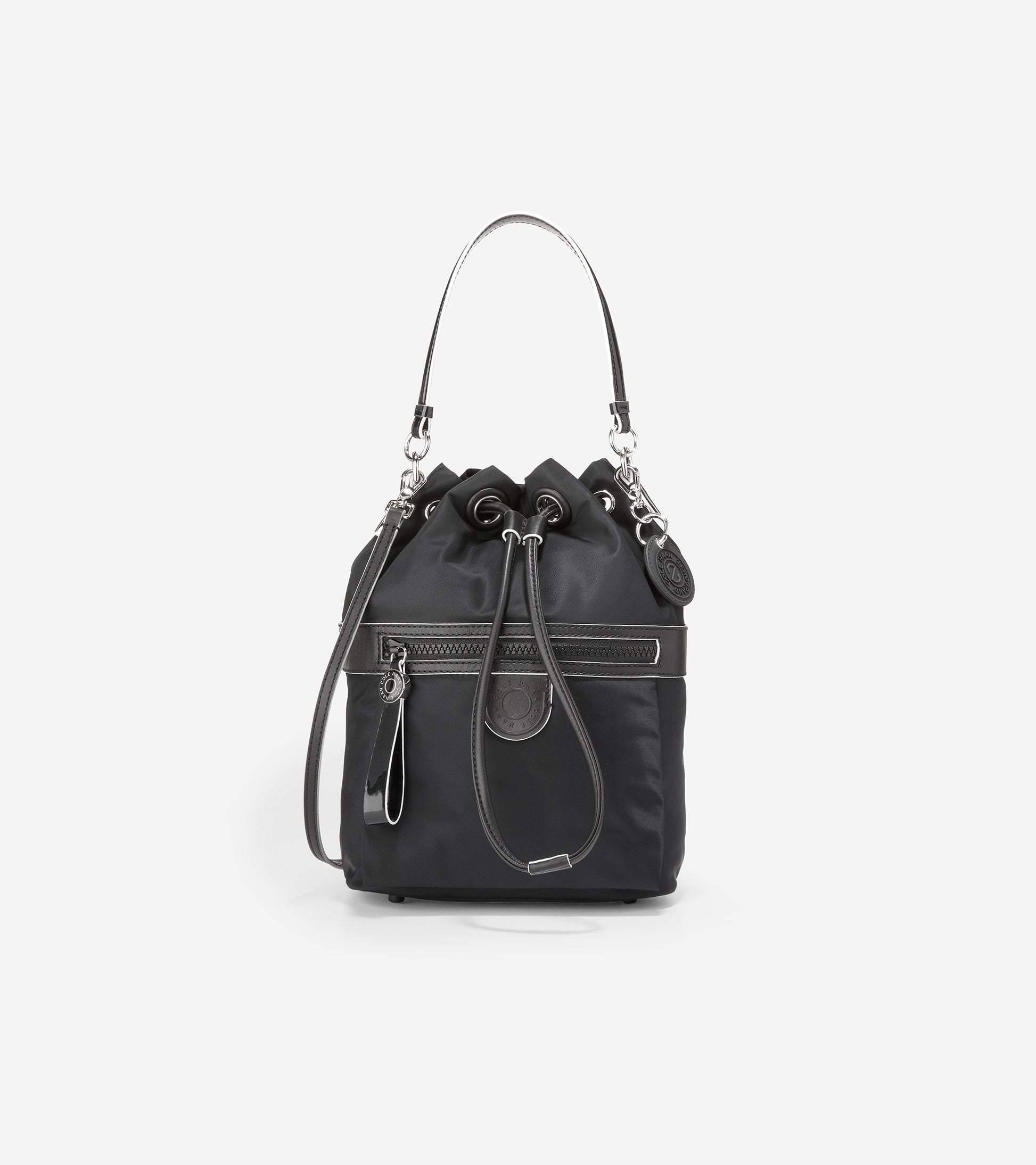 ColeHaan-Nylon Drawstring Crossbody-u05144-Black