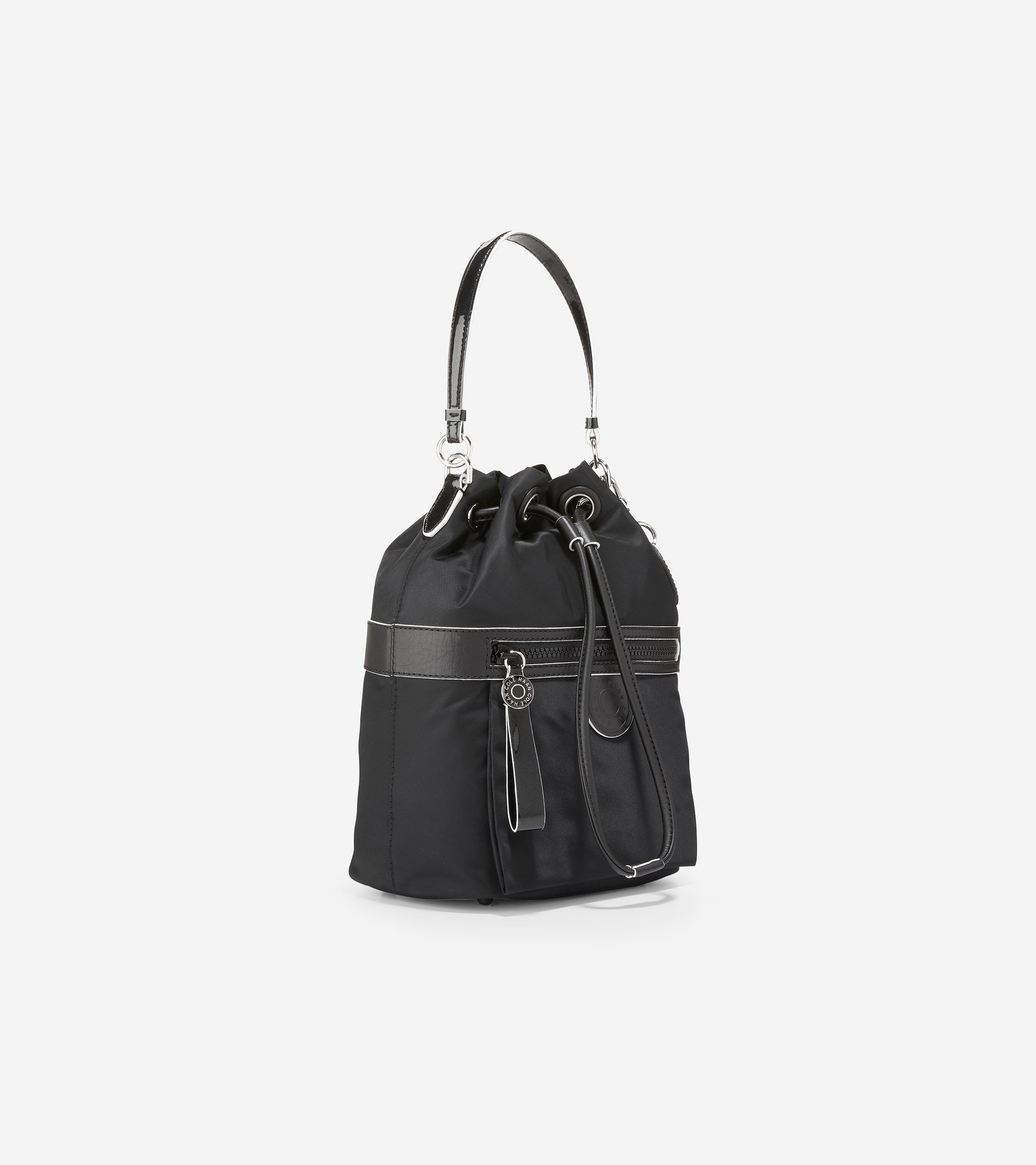 ColeHaan-Nylon Drawstring Crossbody-u05144-Black