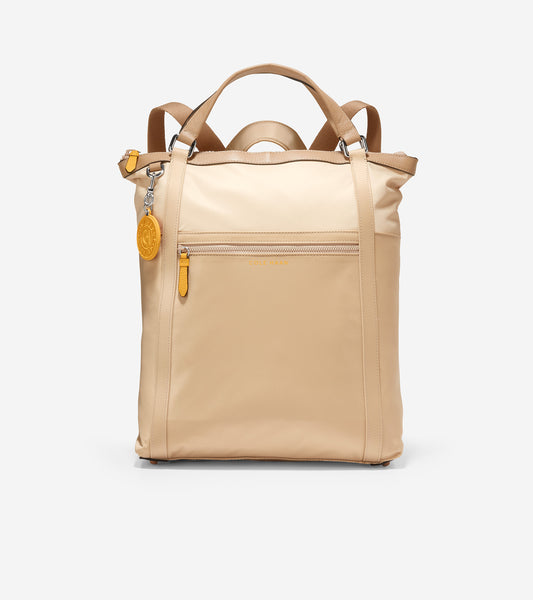 u05590-Nylon Convertible Backpack-Birch Beige