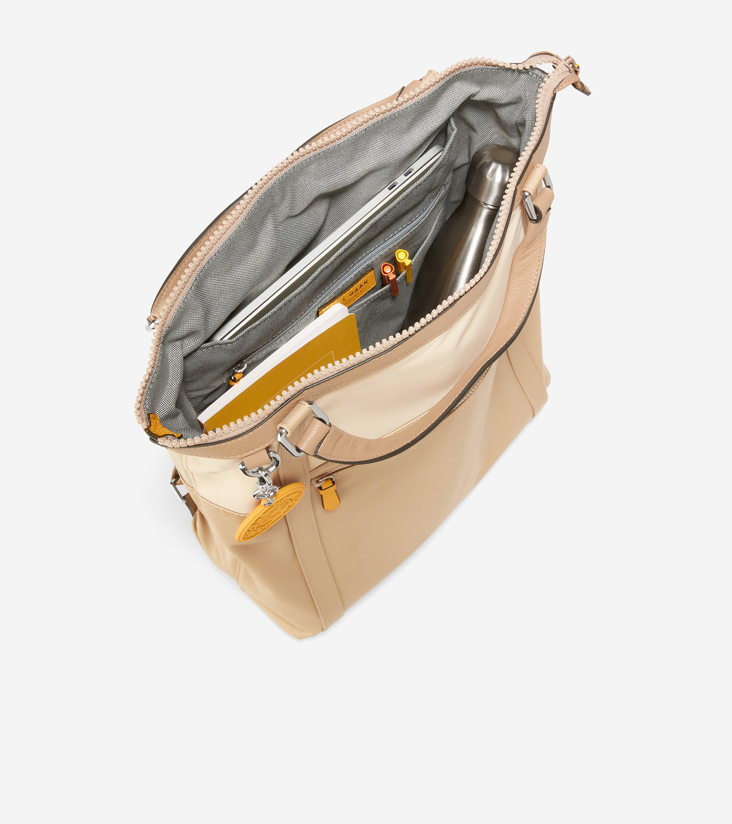 u05590-Nylon Convertible Backpack-Birch Beige
