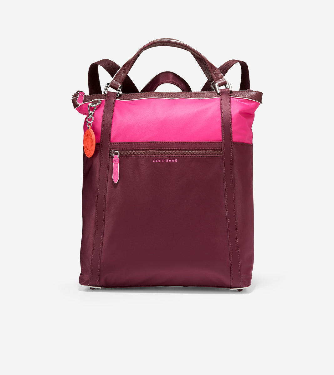 u05592-Nylon Convertible Backpack-Black Garnet