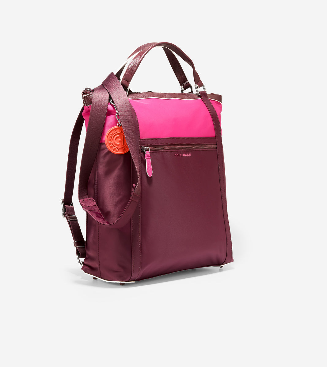 u05592-Nylon Convertible Backpack-Black Garnet