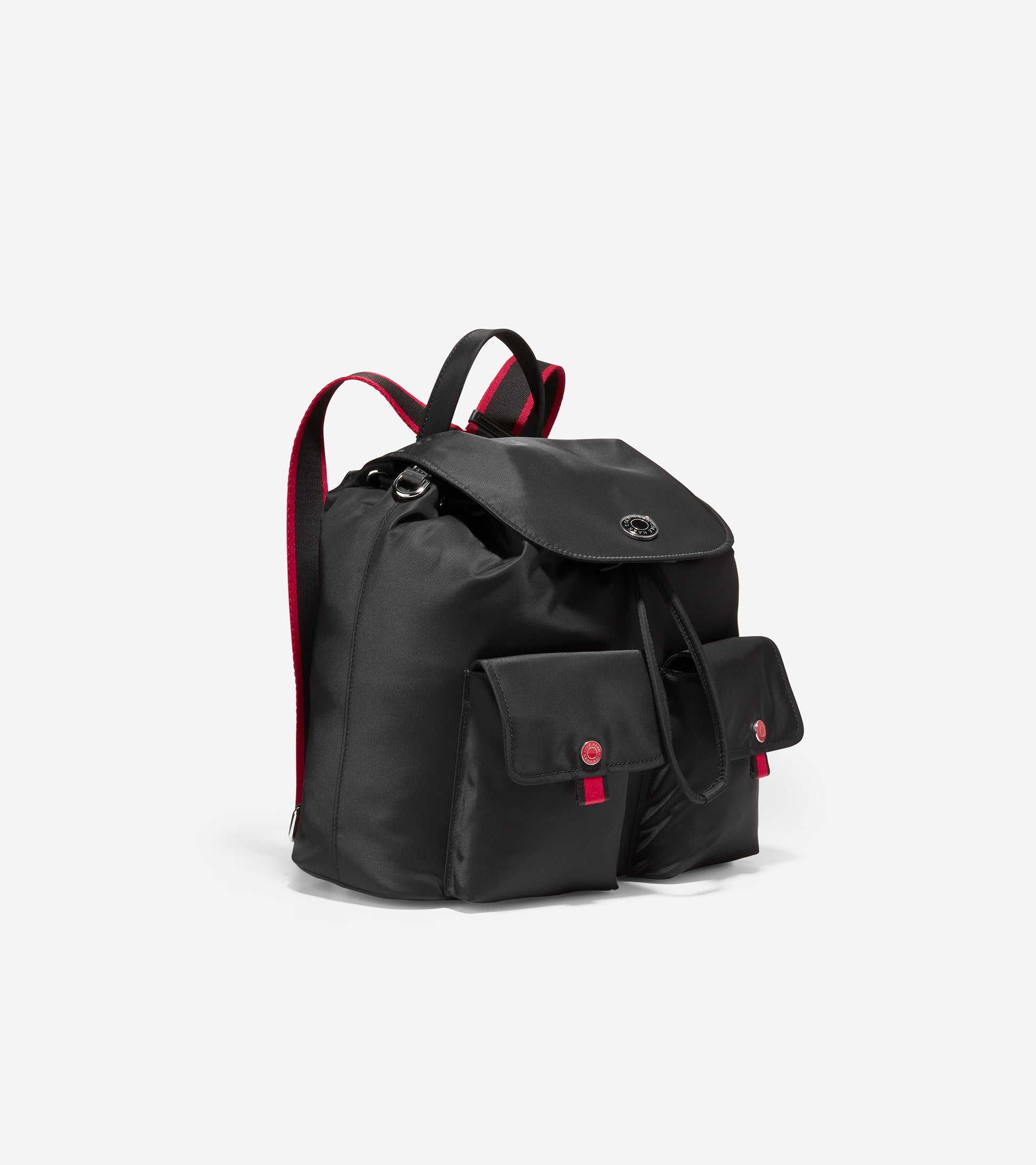 u05599-Nylon Flap Backpack-Black