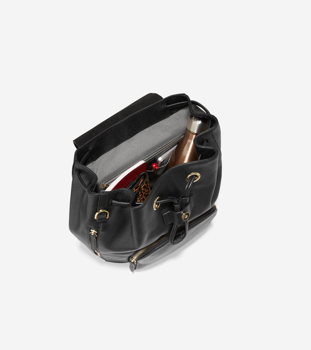 u05658-Classic Flap Backpack-Black