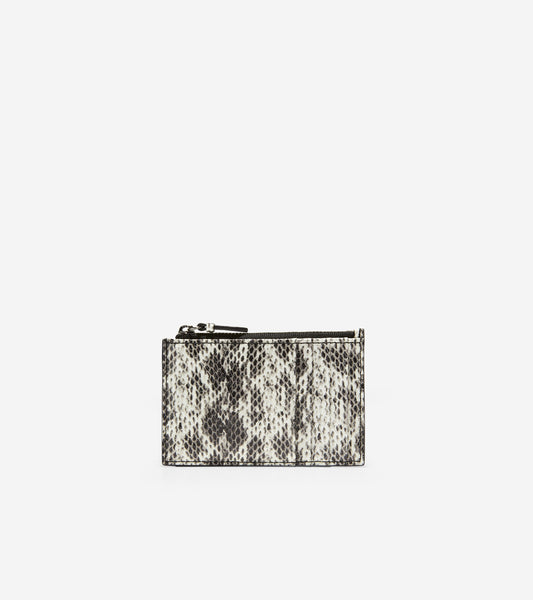 u05682-GRANDSERIES Card Case with Zip-Snake Print