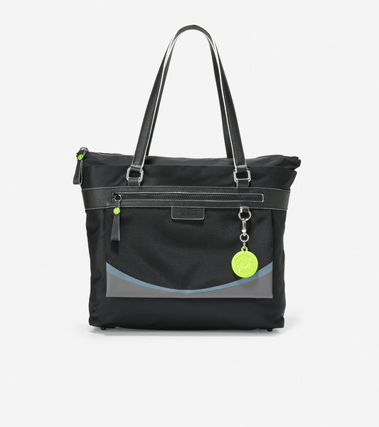 ColeHaan-Radiant Nylon Tote-u05865-Black-Safety Yellow