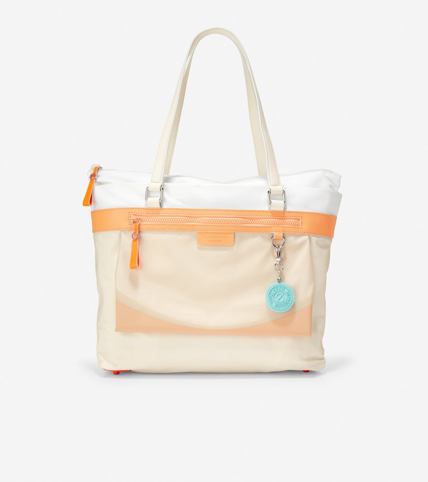 ColeHaan-Radiant Nylon Tote-u05866-Vibrant Orange-White Cap