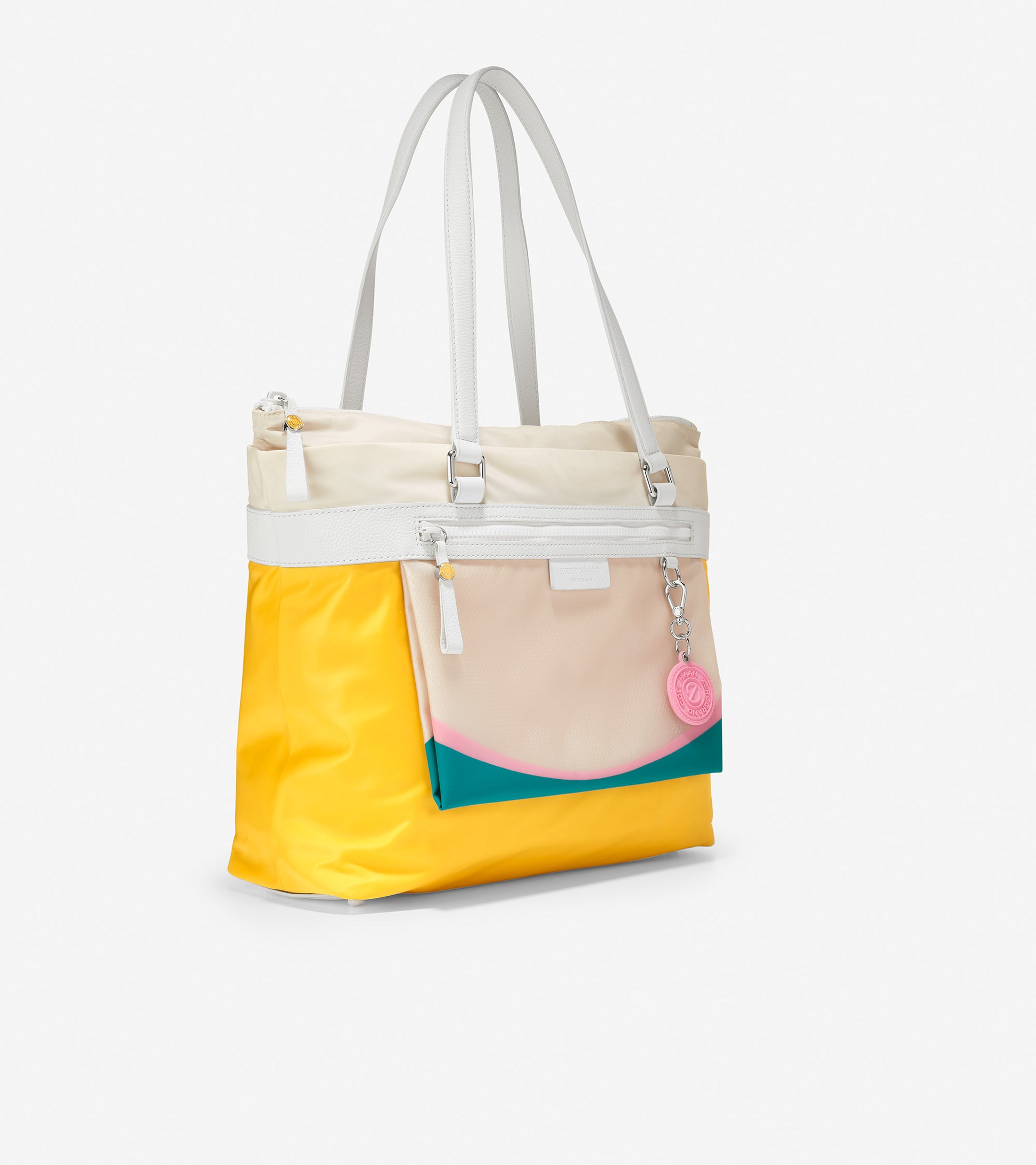 ColeHaan-Radiant Nylon Tote-u05867-White Cap-Golden Rod