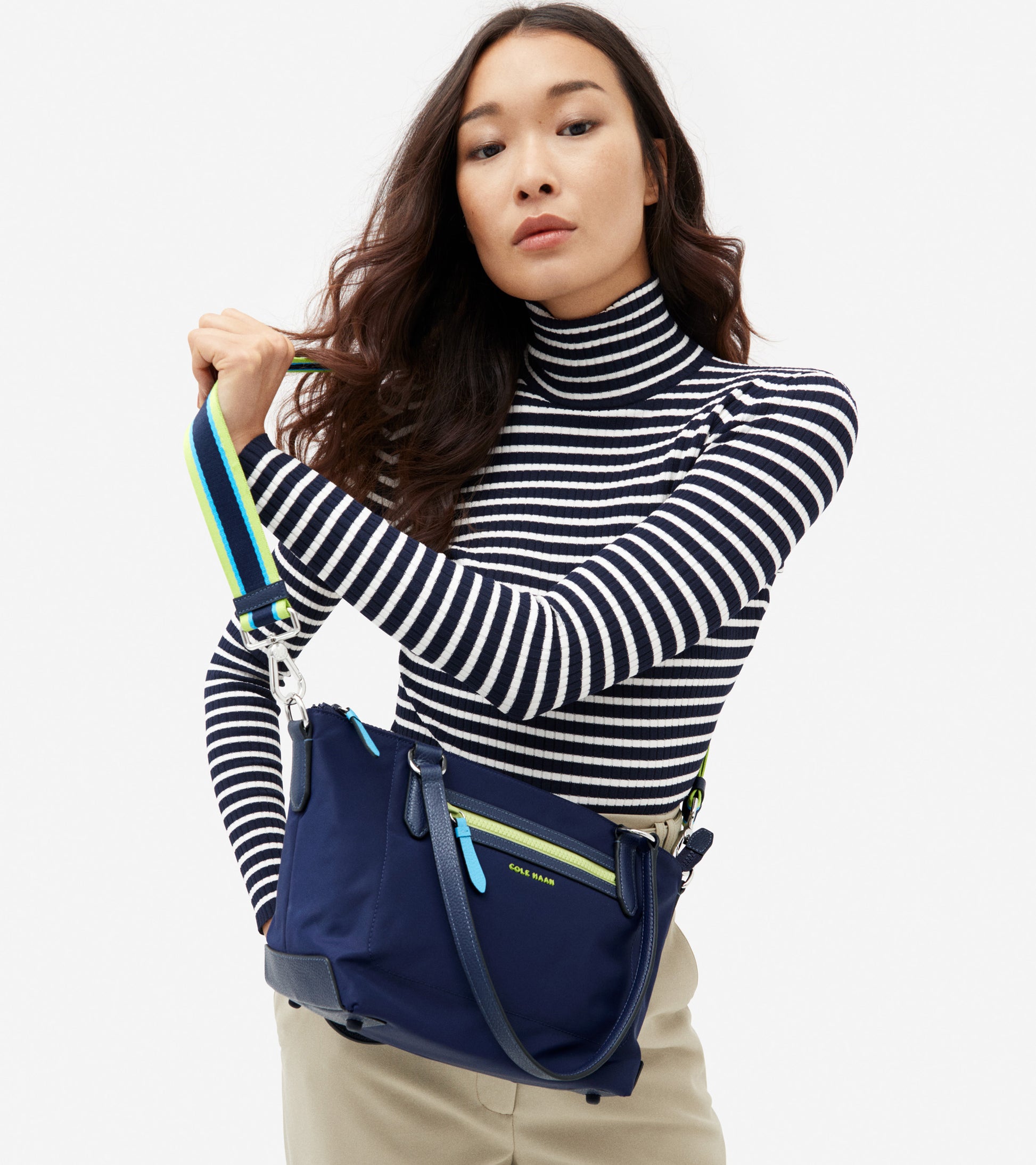 U05922-Small Sport Soft Zip Top Tote-Marine Blue