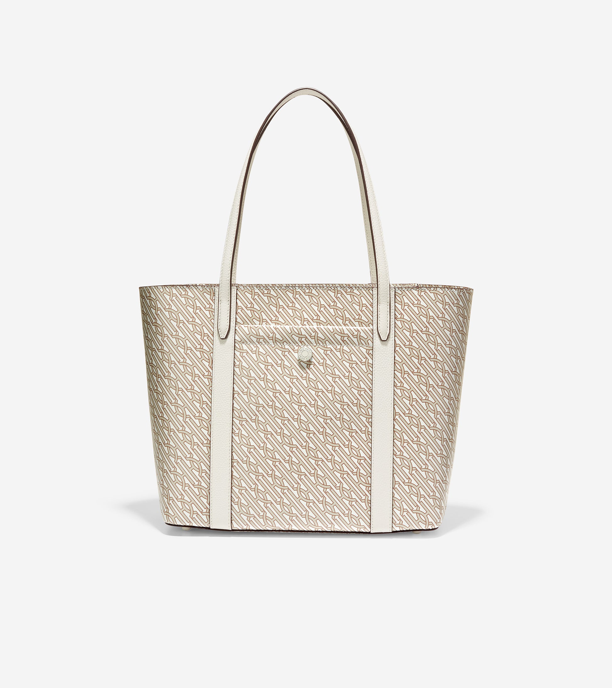 ColeHaan-Coated Canvas Small Tote-u05935-Ivory