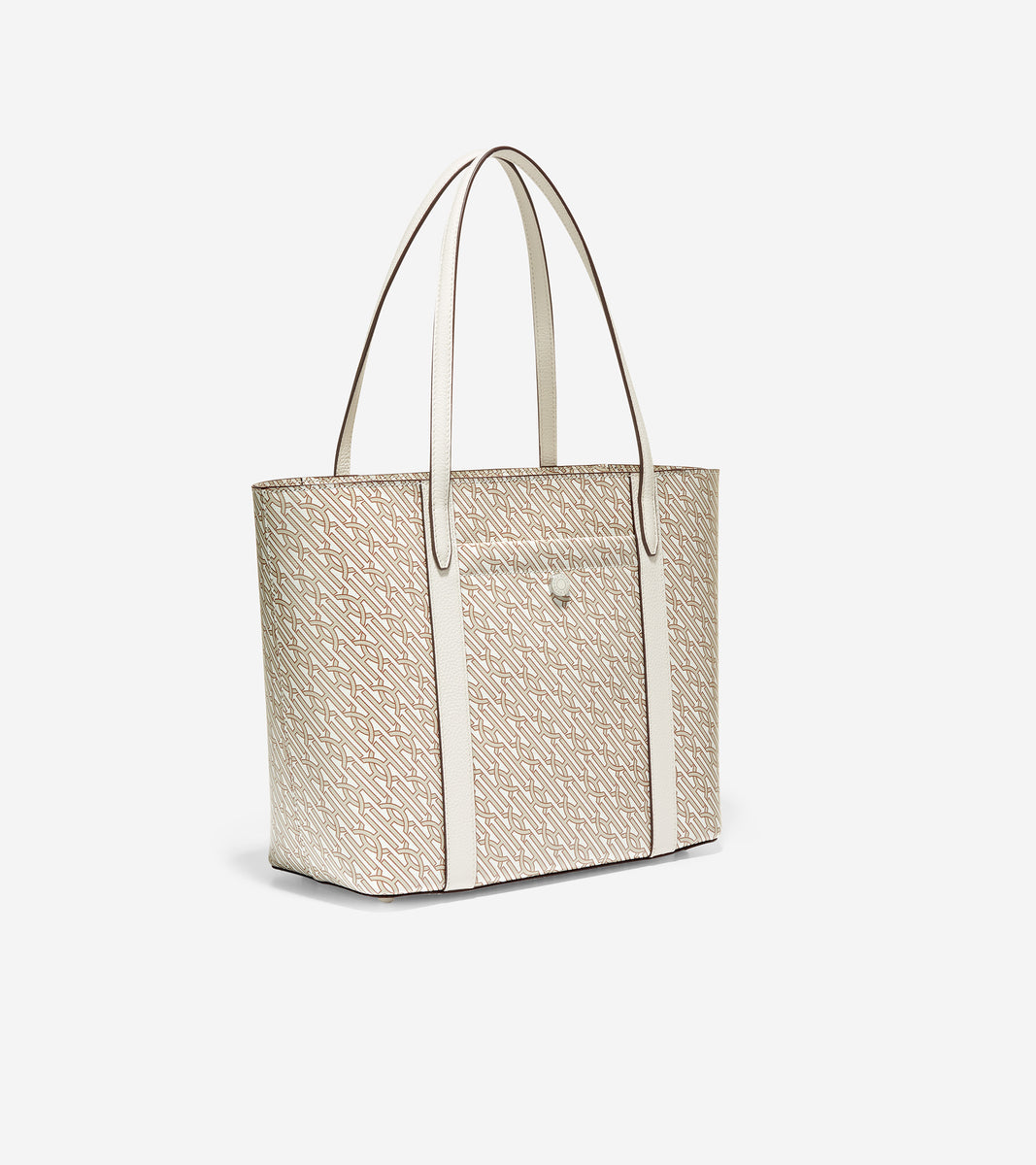 ColeHaan-Coated Canvas Small Tote-u05935-Ivory