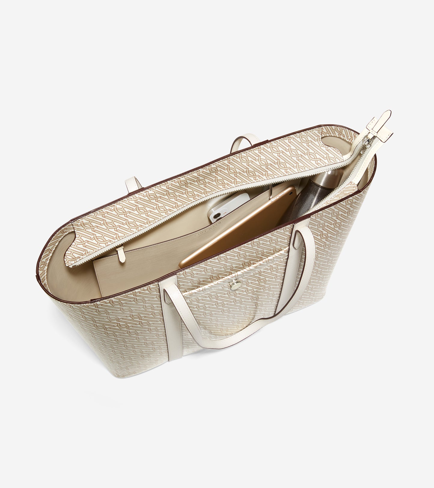 ColeHaan-Coated Canvas Tote-u05937-Ivory