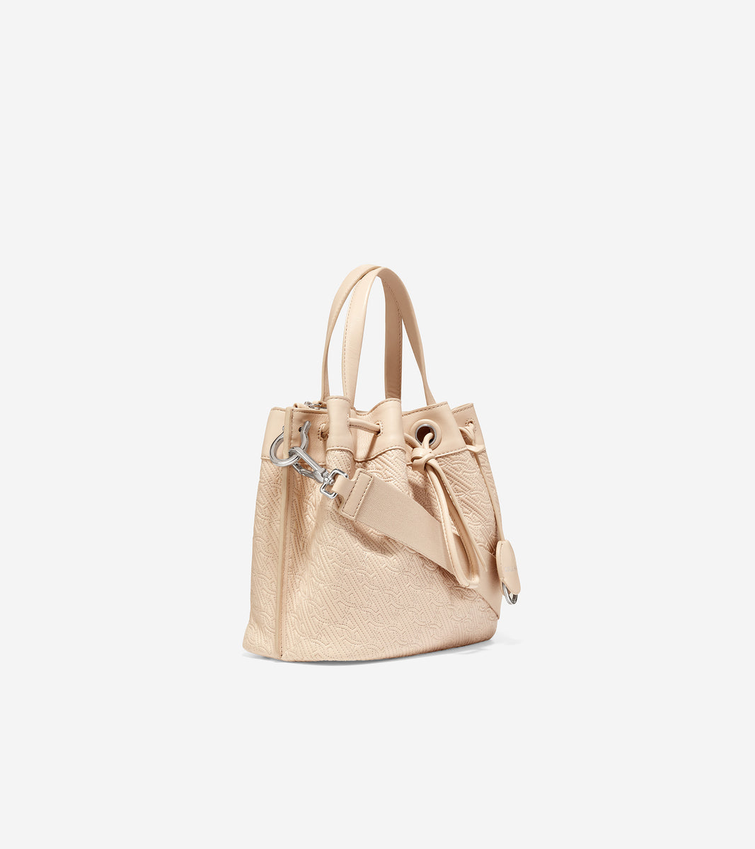 u06036-Quilted Logo Small Bucket Bag-Oat