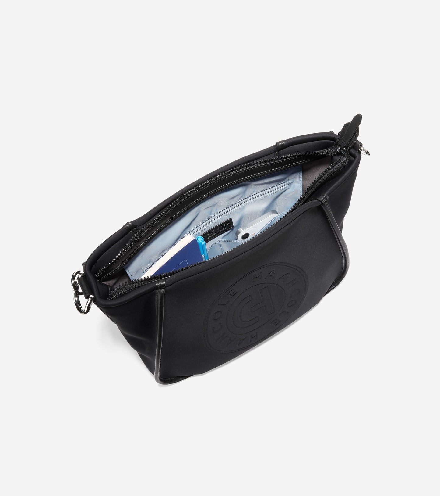 u06159-Neoprene Midsize Crossbody-Black