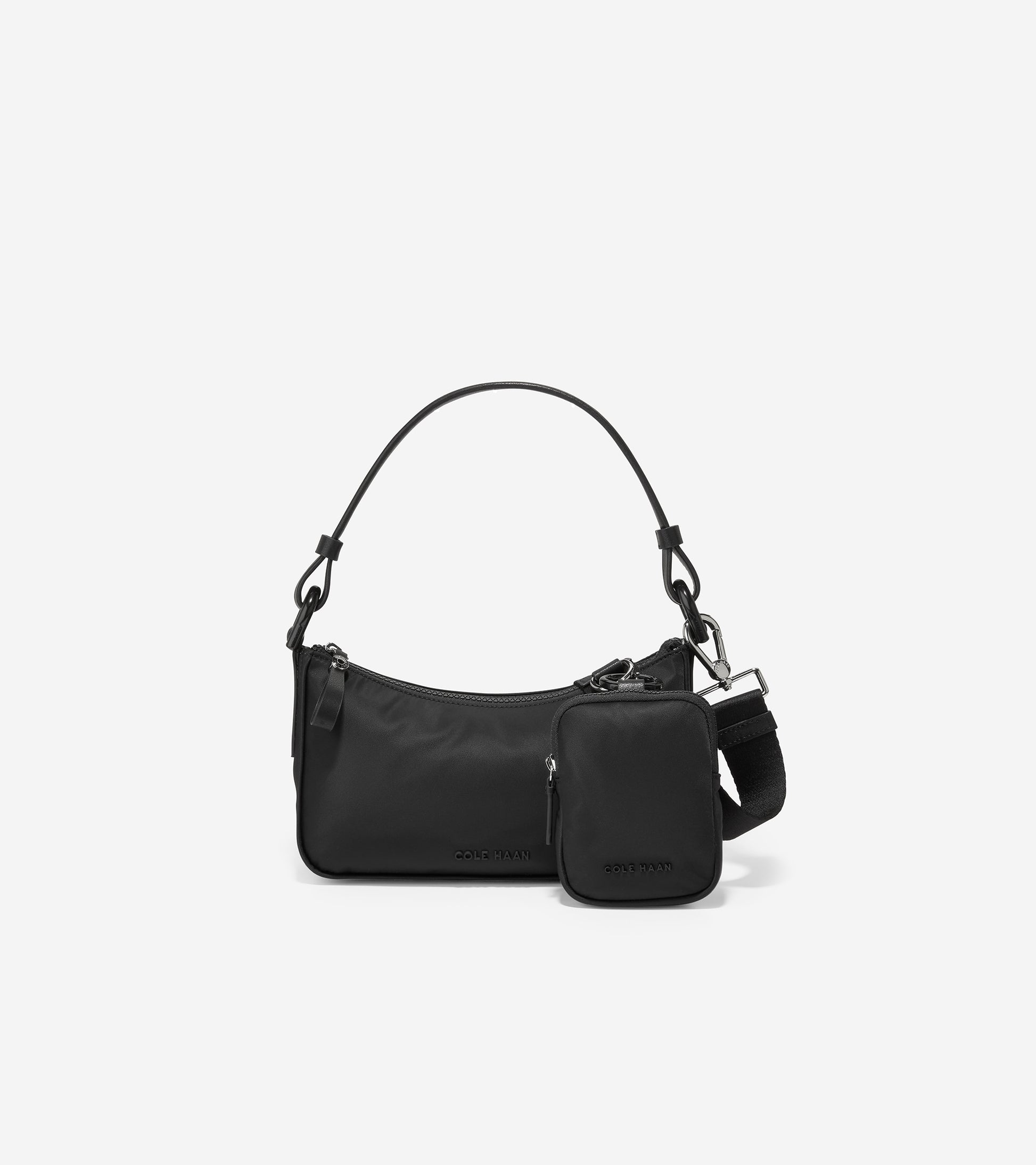 u06188-Nylon Mini Shoulder Bag-Black