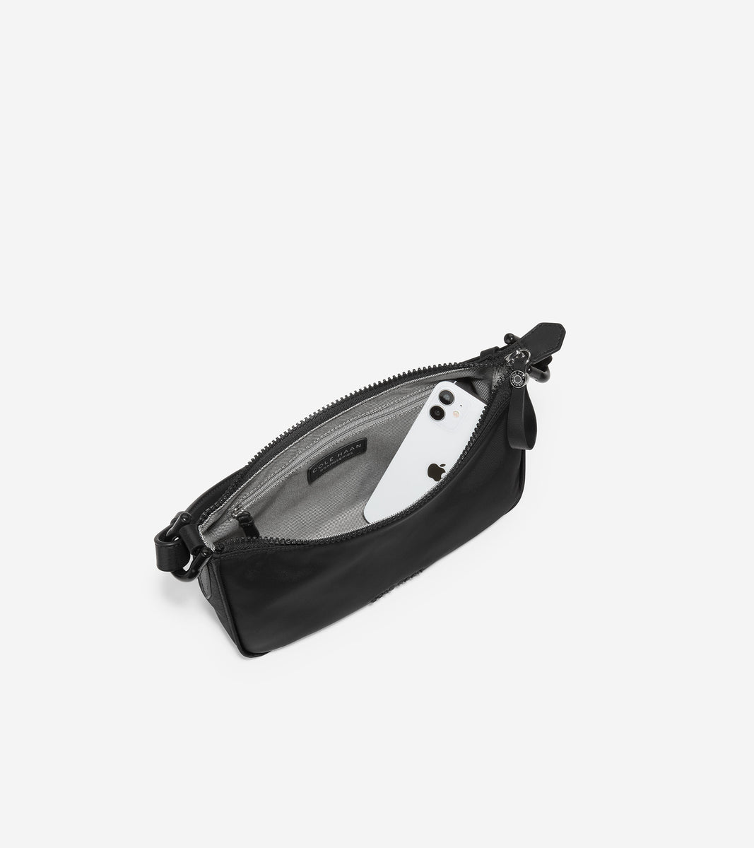 u06188-Nylon Mini Shoulder Bag-Black