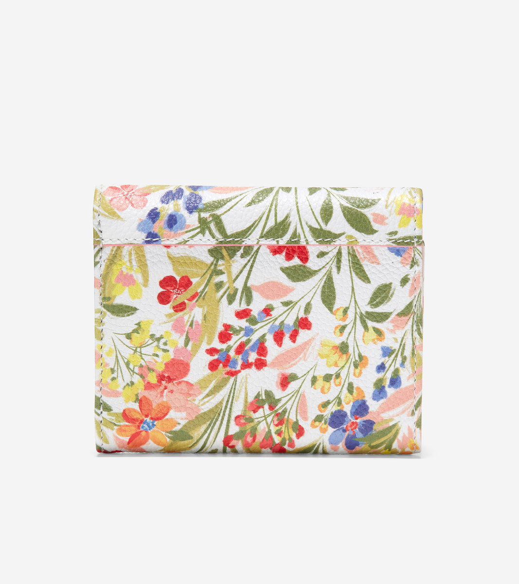 u06221-Small Tri-Fold Wallet-White Floral Print