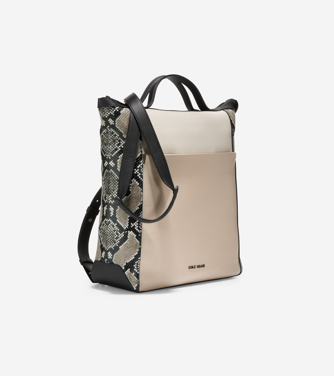 u06279-Grand Ambition Small Convertible Luxe Backpack-Snake Print-Dune-Sesame