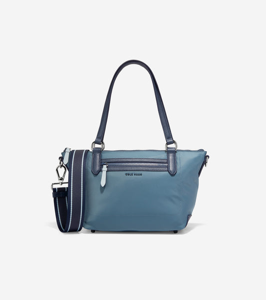 u06304-Small Sport Soft Zip Top Tote-China Blue-Navy Blazer
