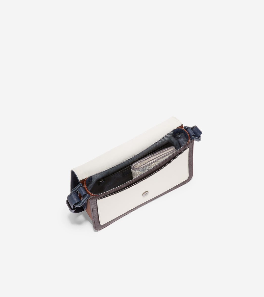 u06318-Mini Shoulder Bag-Navy Blazer-Ivory-Chocolate